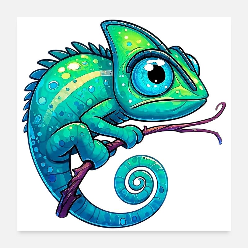 Caméléon Poster 60 x 60 cm