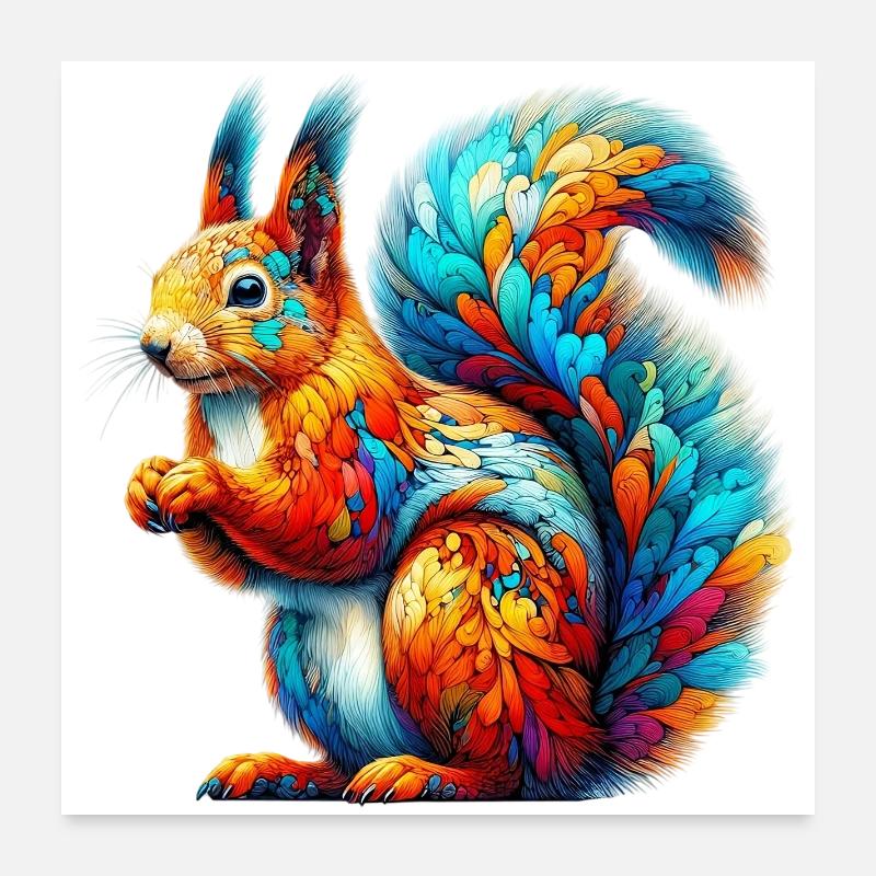 Écureuil Poster 60 x 60 cm