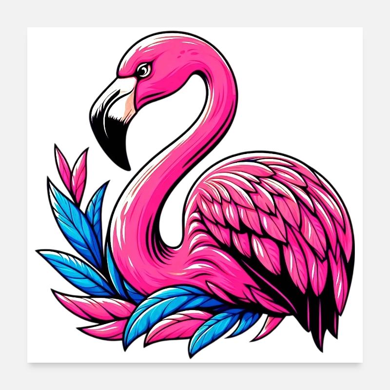 Flamant Poster 60 x 60 cm
