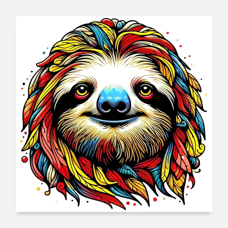 Faultier Poster 60x60 cm