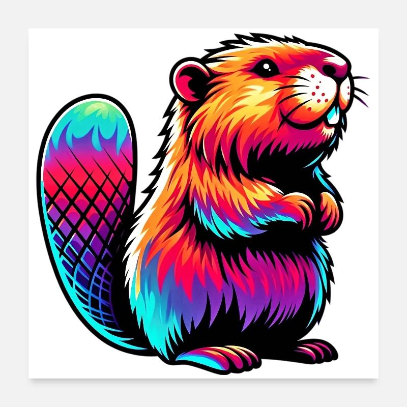Beaver Poster 24" x 24" (60x60 cm)