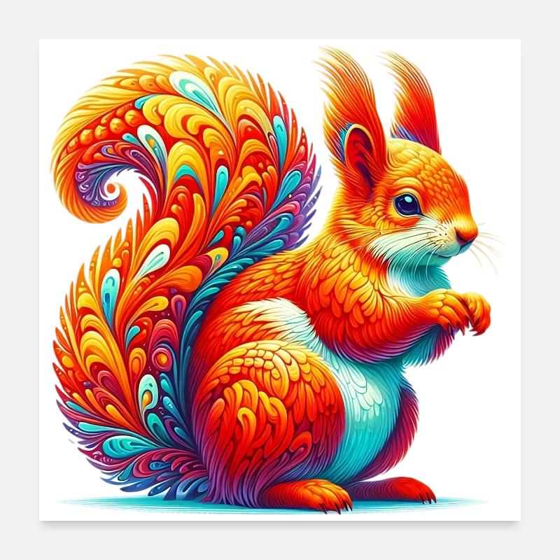 Écureuil Poster 60 x 60 cm