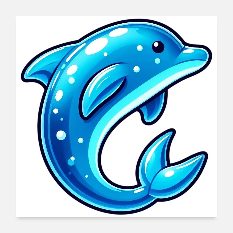 Dolphin Poster 24" x 24" (60x60 cm)