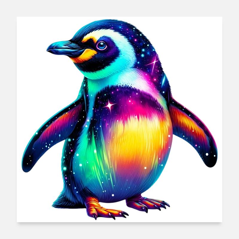 Pinguin - Poster 60x60 cm - Weiß