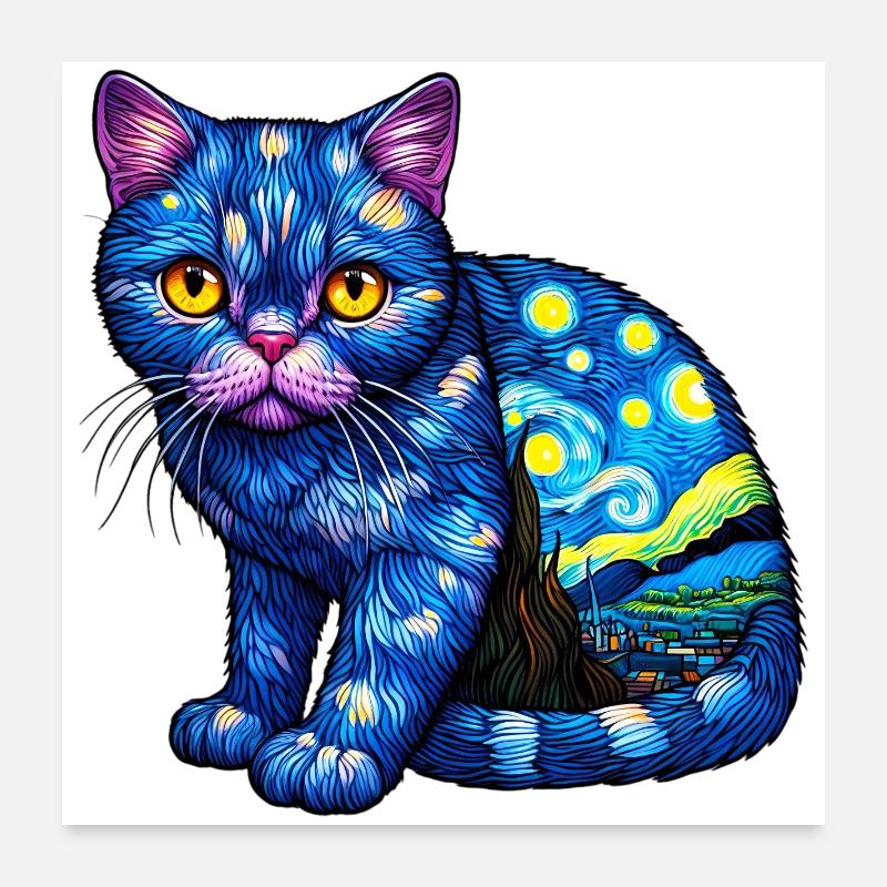 Chat Poster 60 x 60 cm