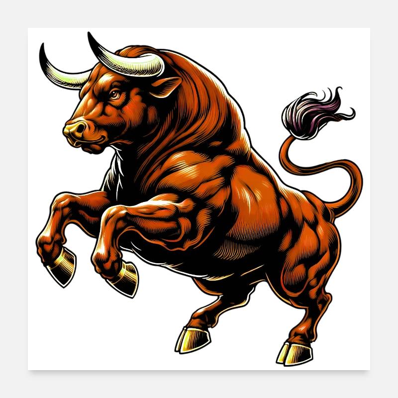 Bull Poster 24" x 24" (60x60 cm)