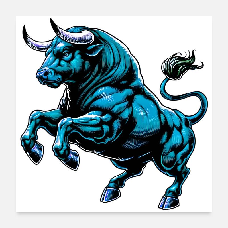 Bull Poster 24" x 24" (60x60 cm)