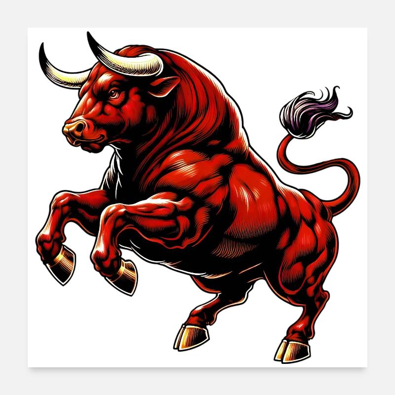 Bull Poster 24" x 24" (60x60 cm)