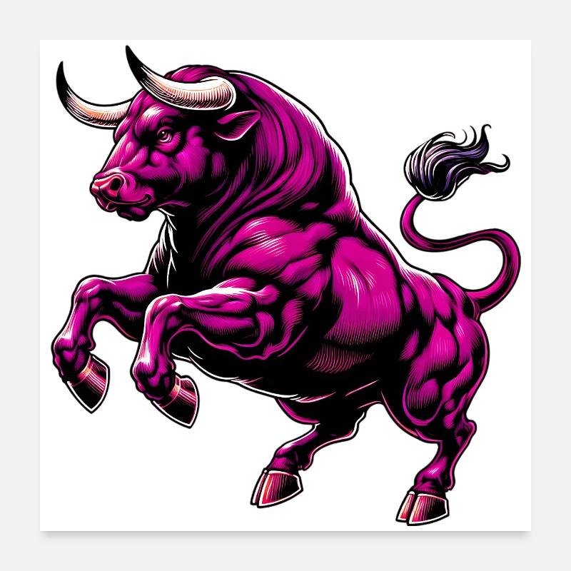 Bull Poster 24" x 24" (60x60 cm)