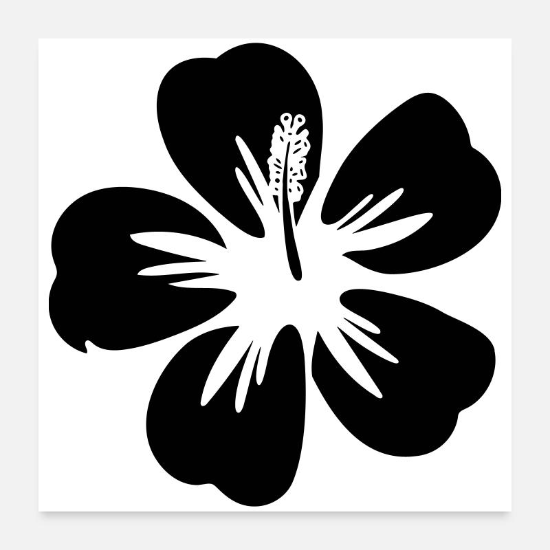 Fleur d’hibiscus Graphique de couleur Tropiques librement sélectionnable Poster 60 x 60 cm