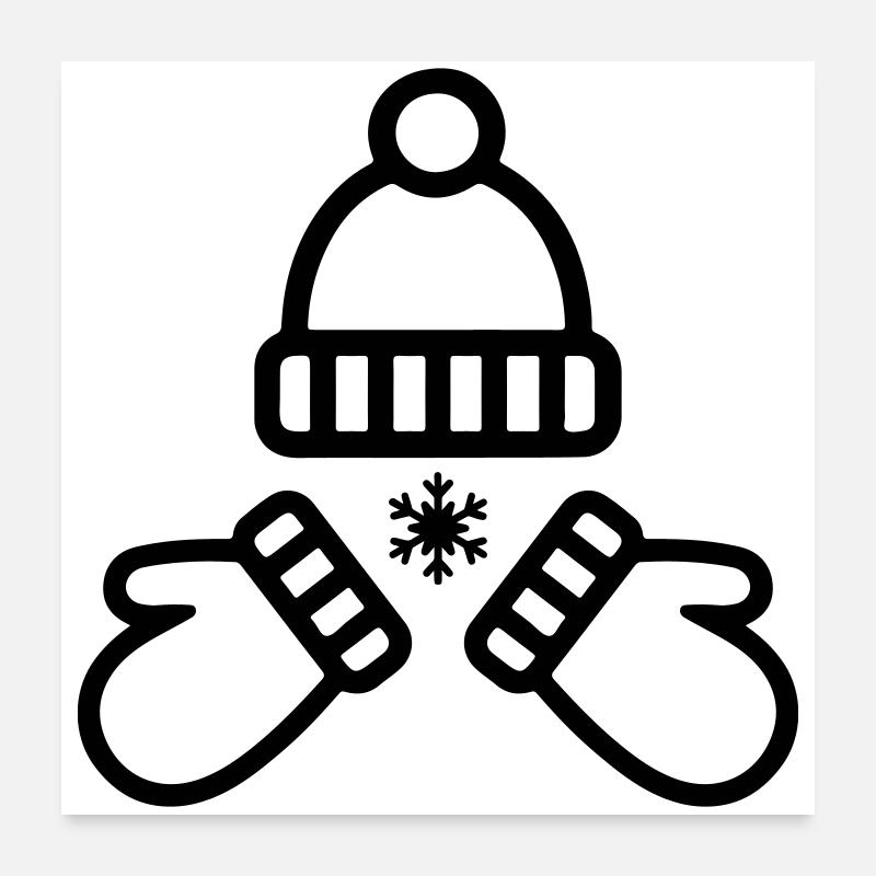 Gants à tuques d’hiver Poster 60 x 60 cm