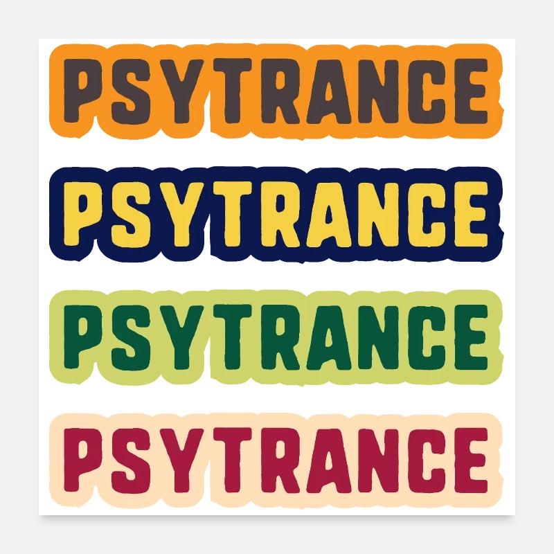 Psytrance-Farbstack Poster 60x60 cm