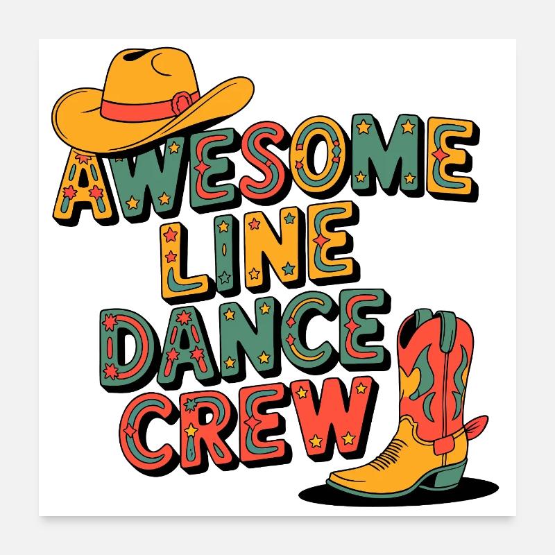 Troupe de danse Western Line Poster 60 x 60 cm