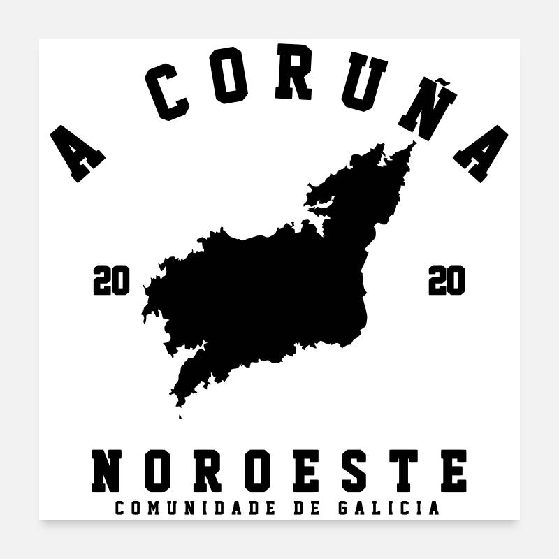A Coruña Poster 60x60 cm