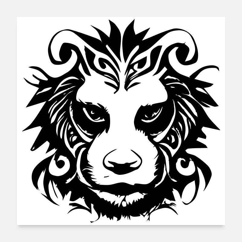 Löwe Tribal Poster 60x60 cm