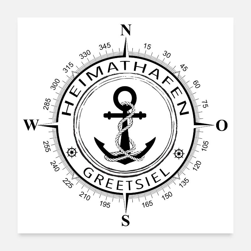 Heimathafen Greetsiel Poster 60x60 cm