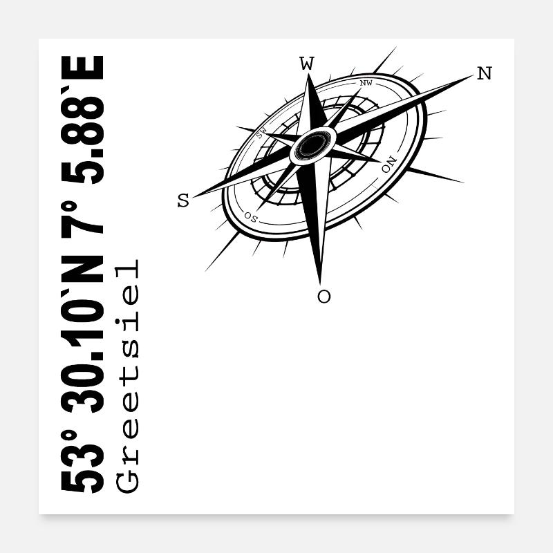 Greetsiel - Poster 60x60 cm - Weiß