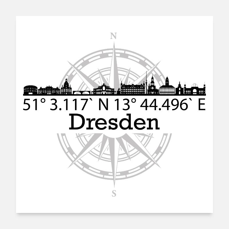 Skyline Dresden Poster 60x60 cm