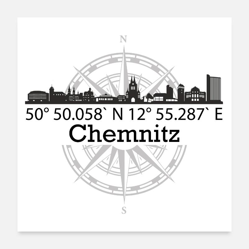 Skyline Chemnitz Poster 60x60 cm