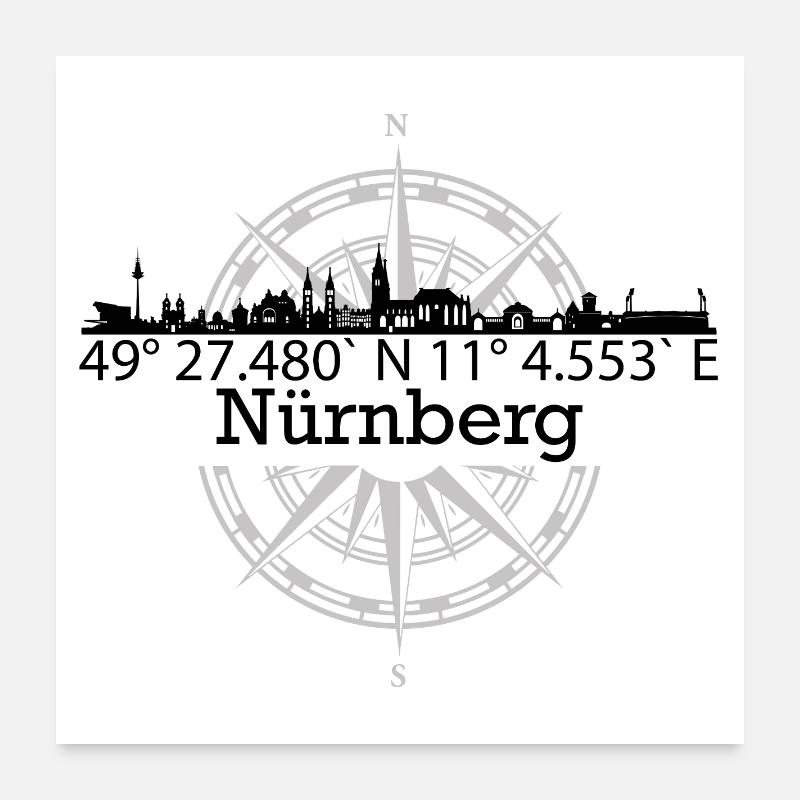 Skyline Nürnberg Poster 60x60 cm