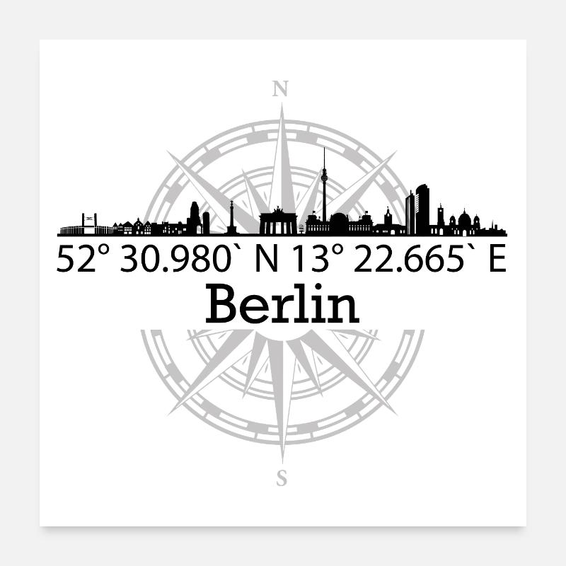 Skyline Berlin Poster 60x60 cm