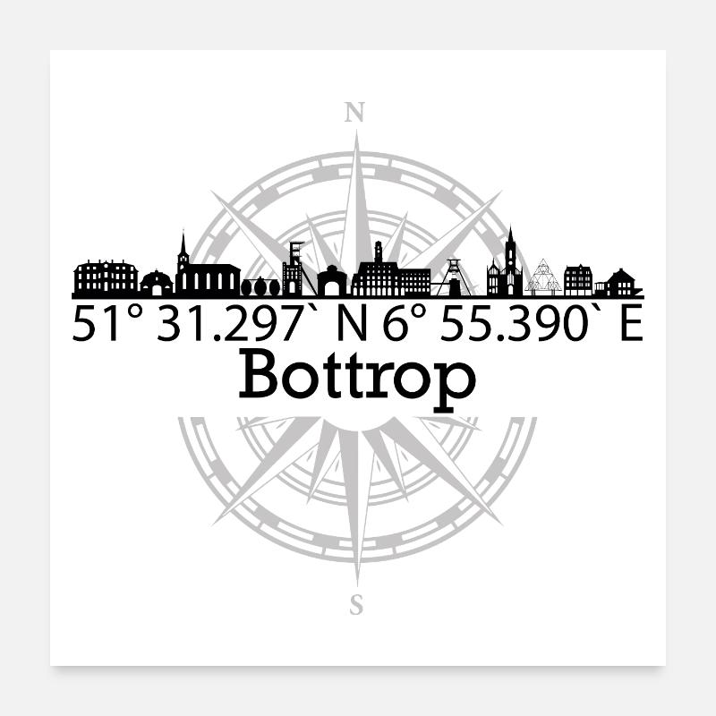 Skyline Bottrop Poster 60x60 cm