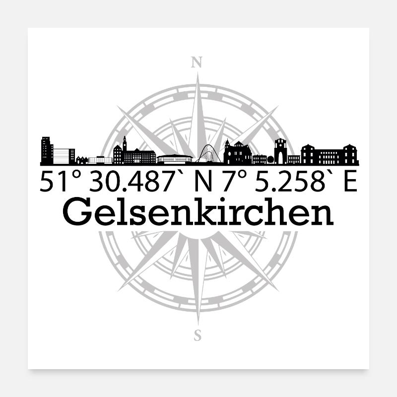 Skyline Gelsenkirchen Poster 60x60 cm