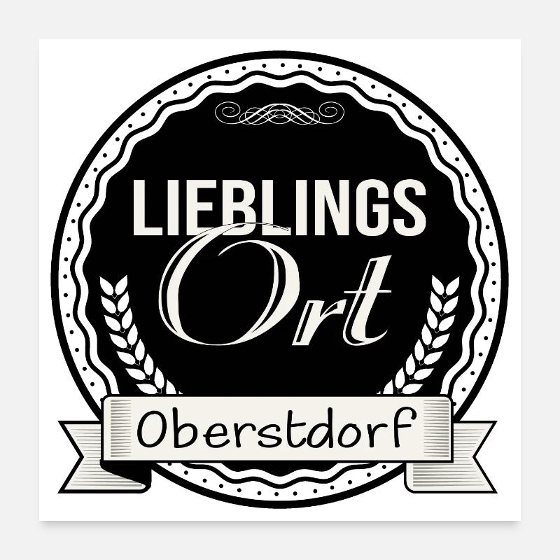 Lieblingsort Oberstdorf - Poster 60x60 cm - Weiß