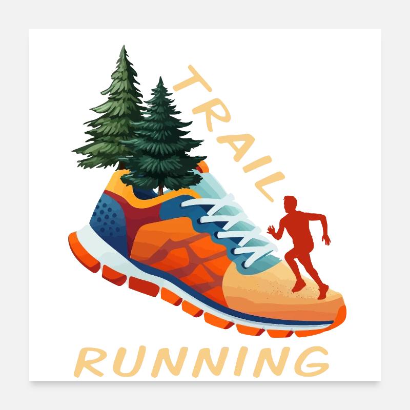 Trail Running Poster 60x60 cm