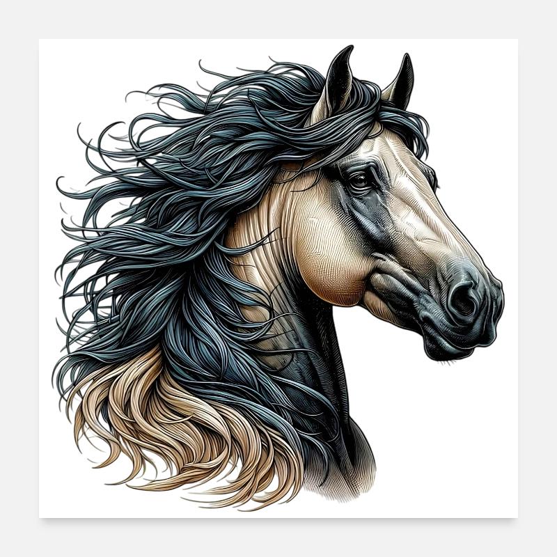 Pferd Poster 60x60 cm