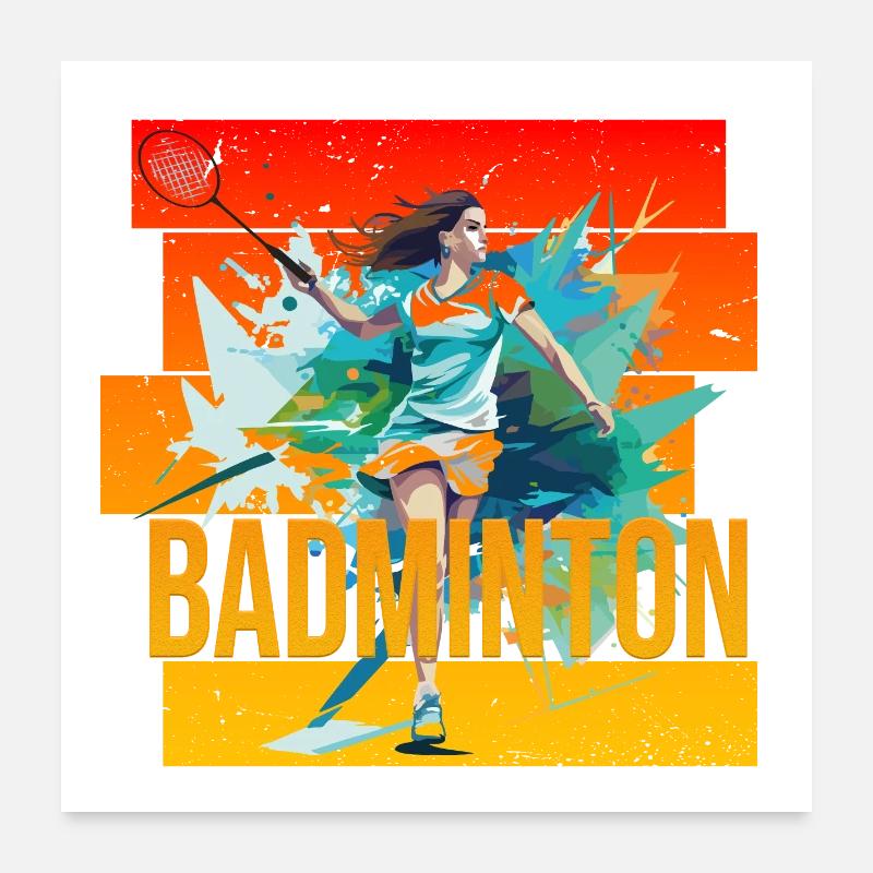 Badminton Poster 60x60 cm
