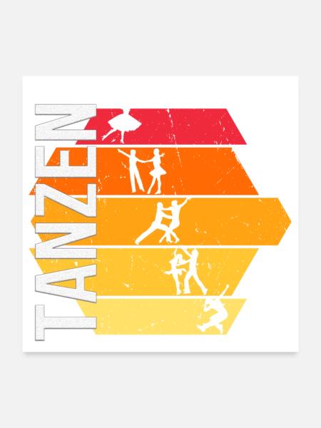 Tanzen - Poster 60x60 cm - Weiß