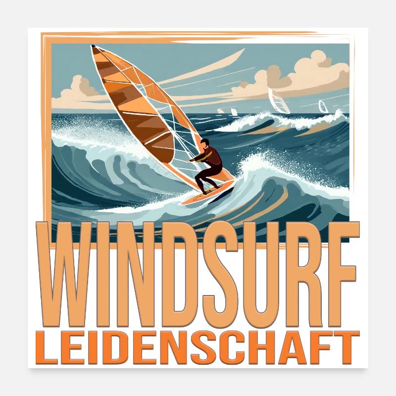Windsurf Leidenschaft Poster 60x60 cm