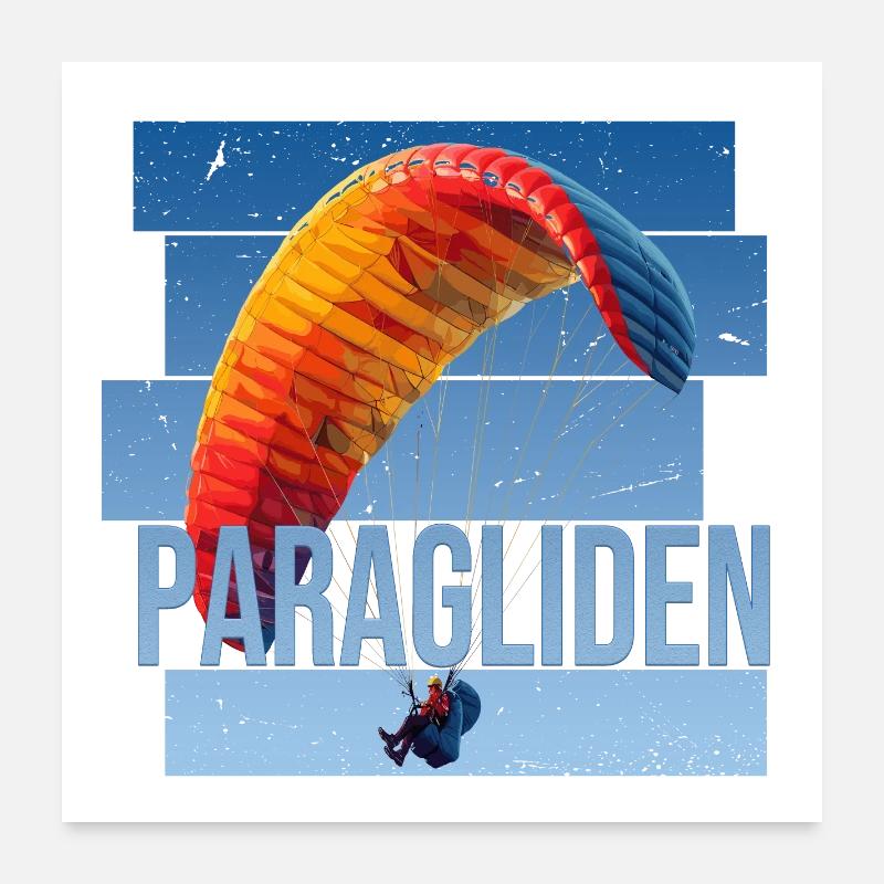 Paragliden Poster 60x60 cm