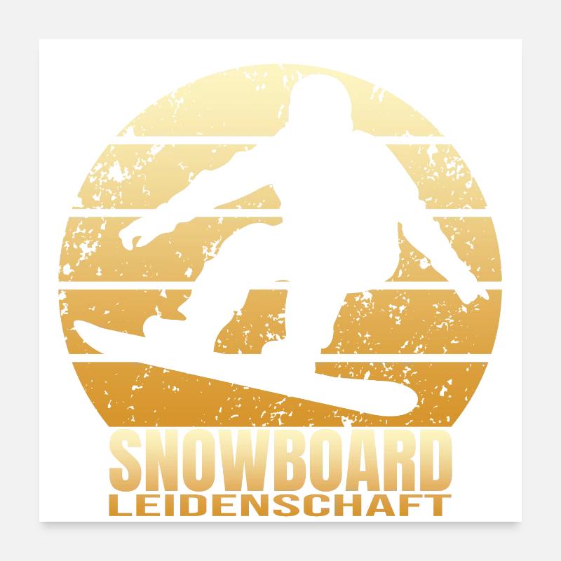 Snowboard Leidenschaft Poster 60x60 cm