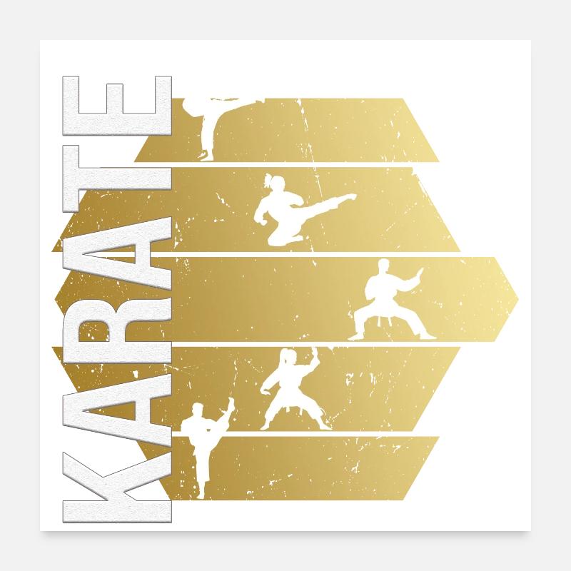 Karate - Poster 60x60 cm - Weiß