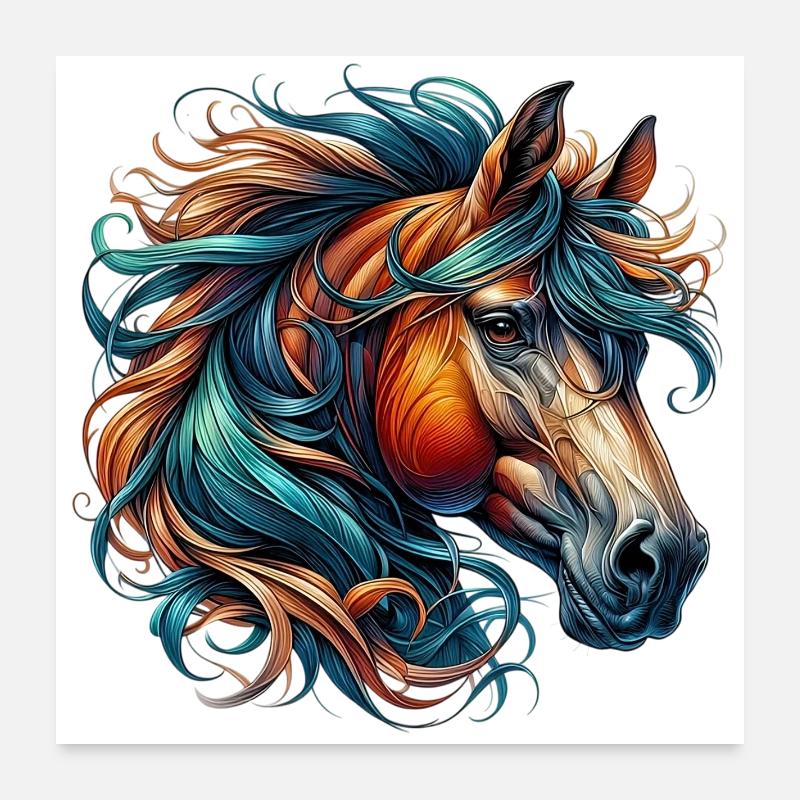 Pferd Poster 60x60 cm