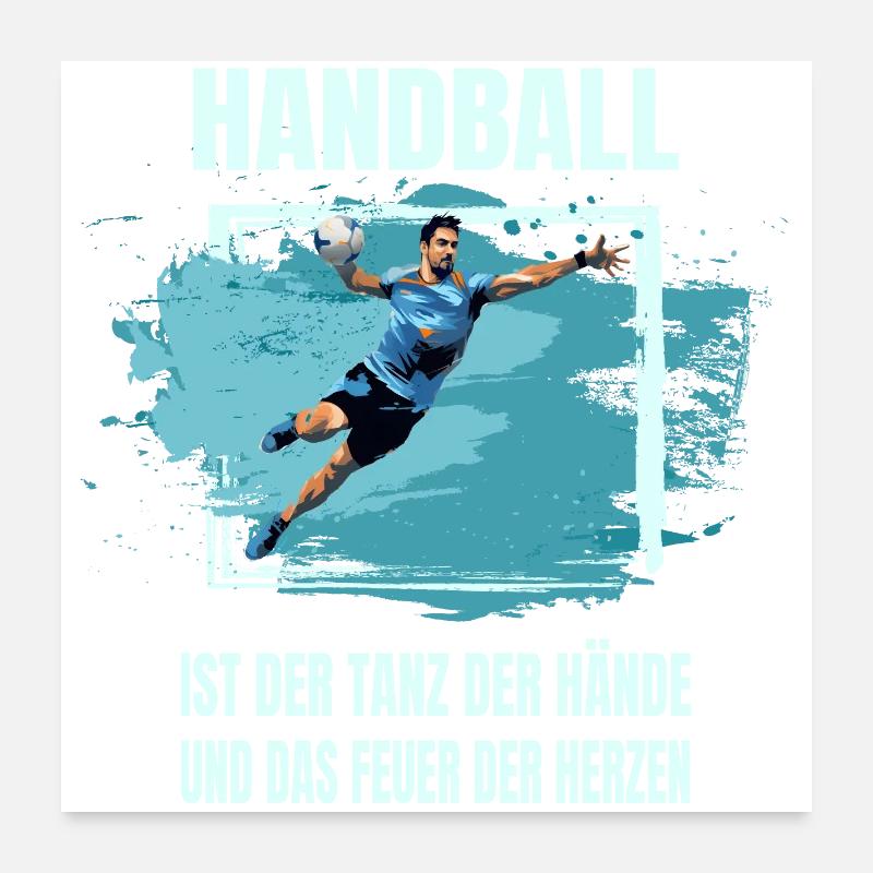 Handball - Poster 60x60 cm - Weiß
