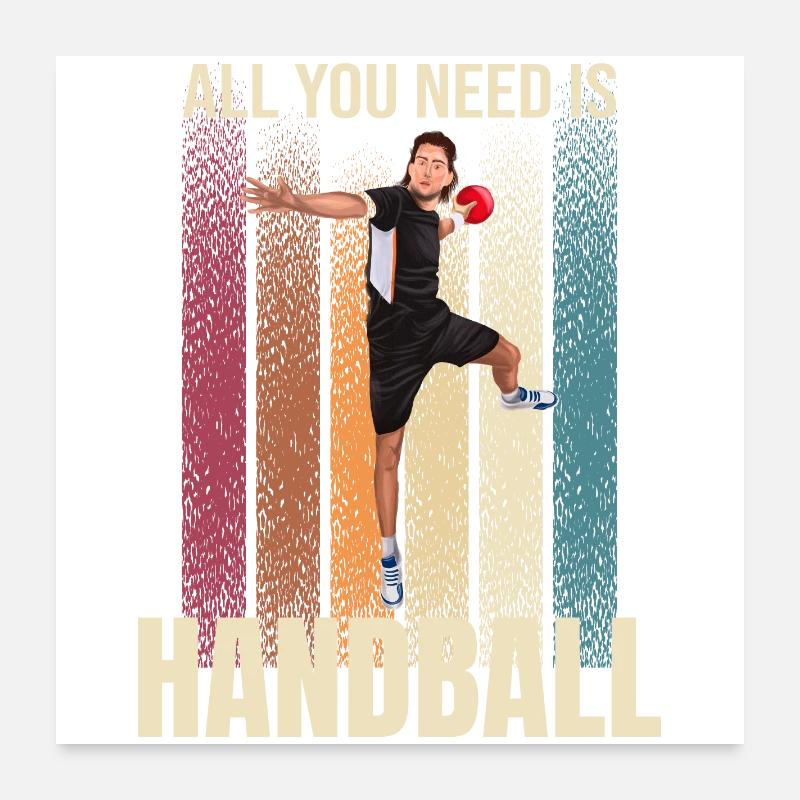 All you Need is Handball - Poster 60x60 cm - Weiß
