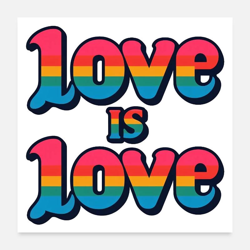 Love is Love: Celebrate Pride and Unity Poster 24" x 24" (60x60 cm)