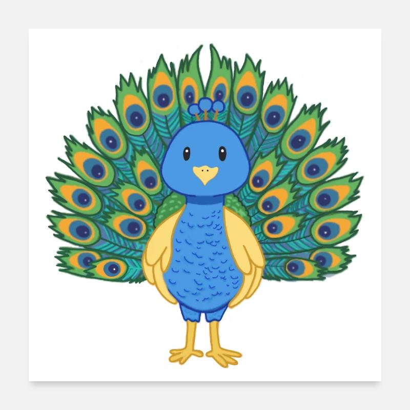 Peacock Poster 24" x 24" (60x60 cm)
