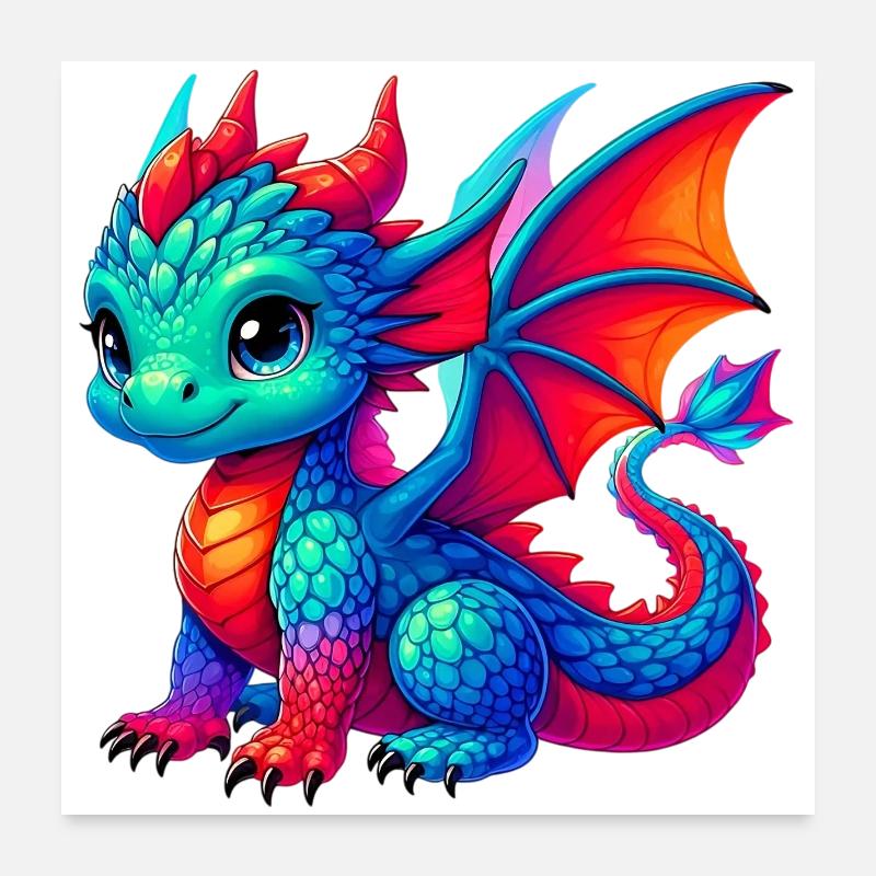 Drache Poster 60x60 cm