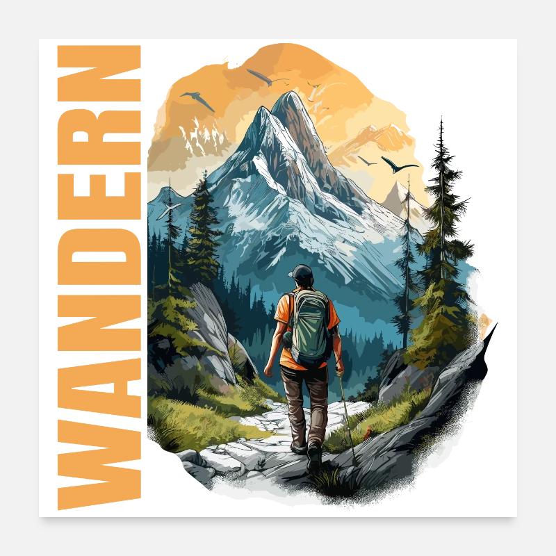 Wandern Poster 60x60 cm