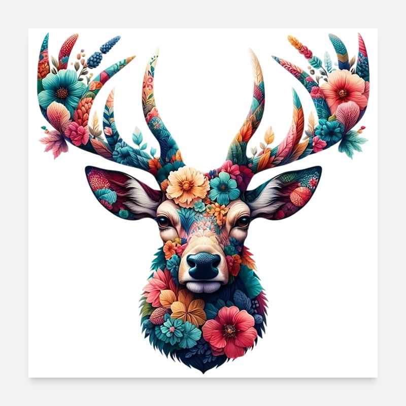 Hirsch Poster 60x60 cm
