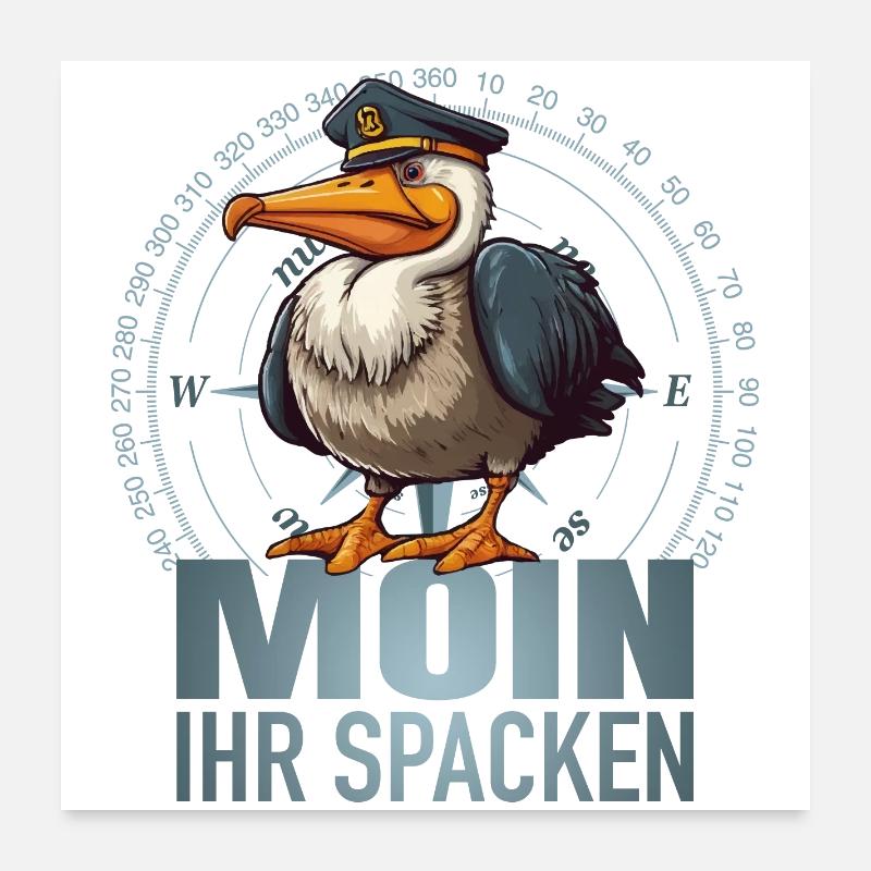 Moin ihr Spacken - Poster 60x60 cm - Weiß