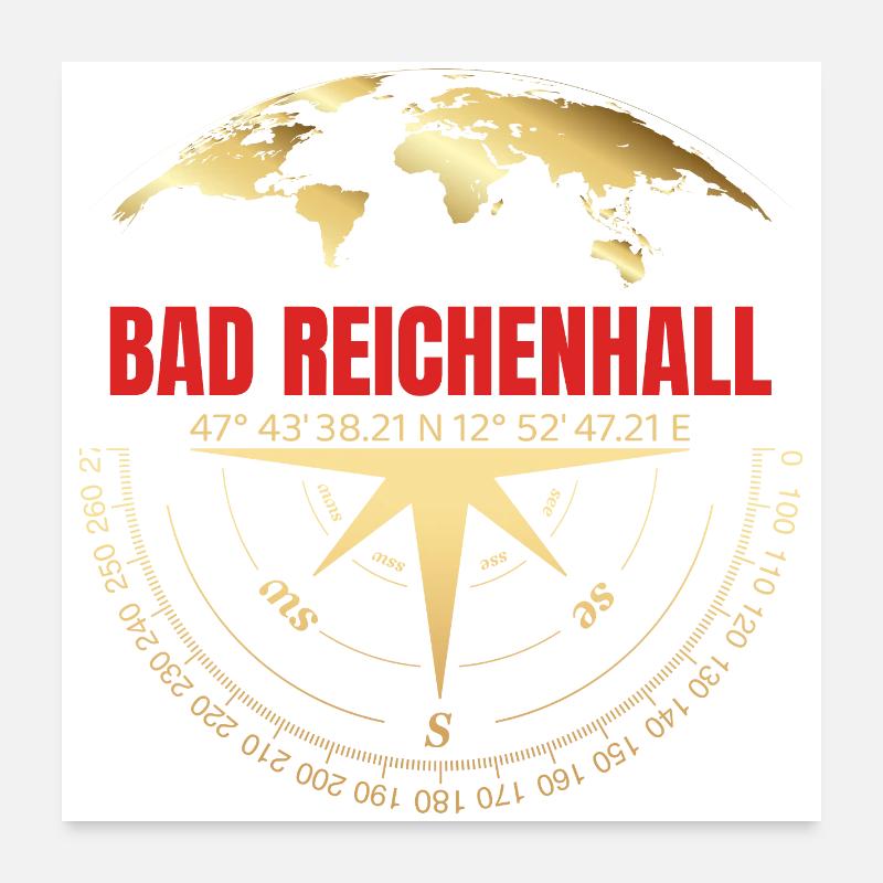 Koordinaten Bad Reichenhall Poster 60x60 cm