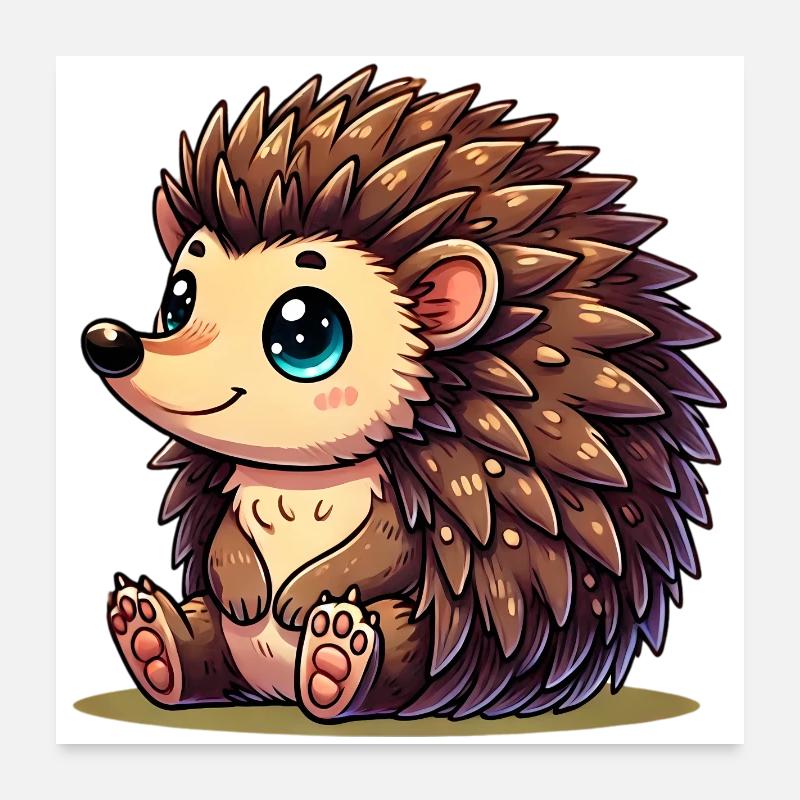 Hedgehog Poster 24" x 24" (60x60 cm)