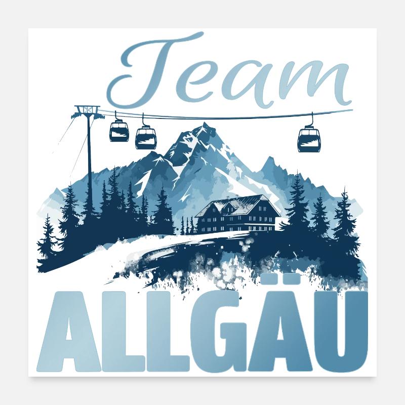 Team Allgäu - Poster 60x60 cm - Weiß