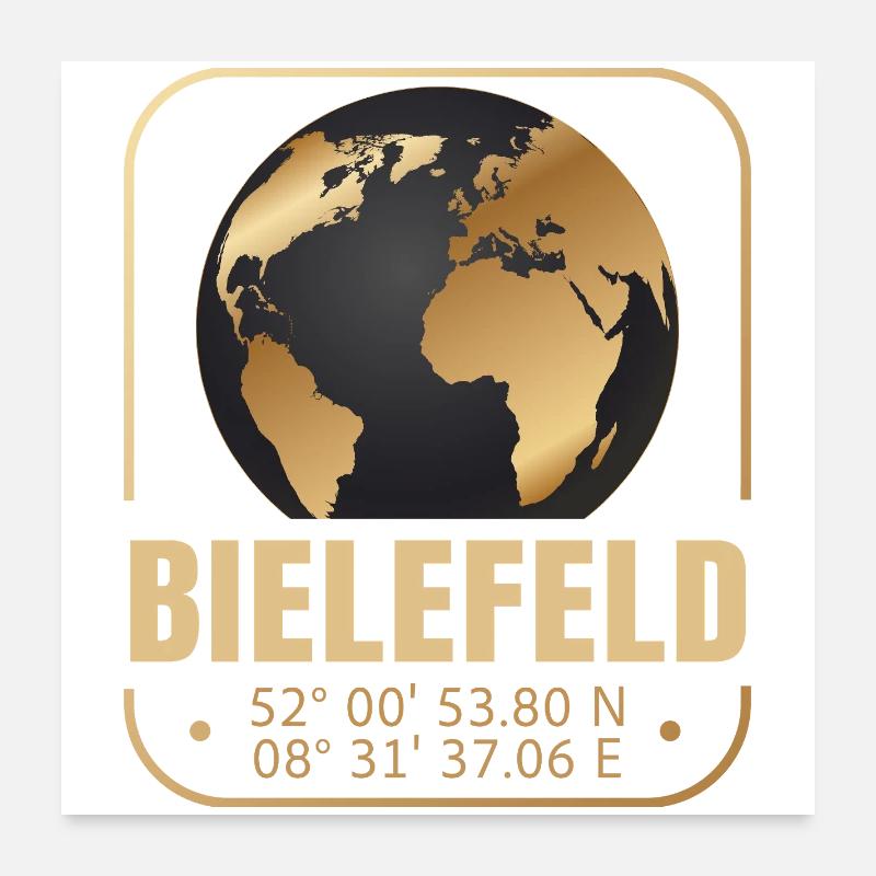Bielefeld - Poster 60x60 cm - Weiß