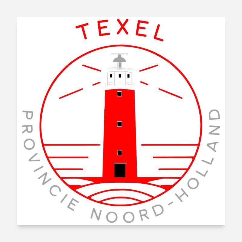 Chemise Texel Lighthouse Coordinates Poster 60 x 60 cm